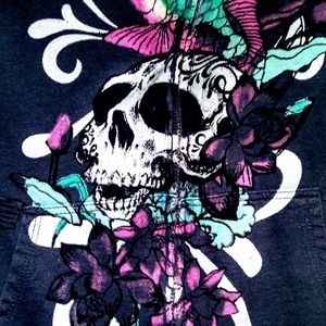 Skull art Zip-up Hoodie